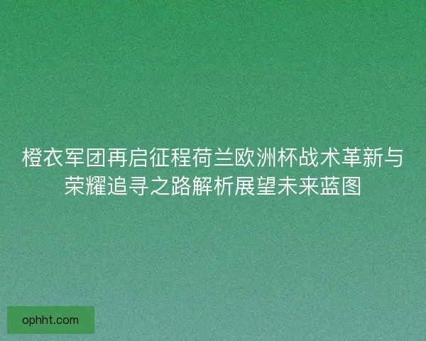 橙衣军团再启征程荷兰欧洲杯战术革新与荣耀追寻之路解析展望未来蓝图