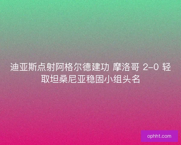 迪亚斯点射阿格尔德建功 摩洛哥 2-0 轻取坦桑尼亚稳固小组头名